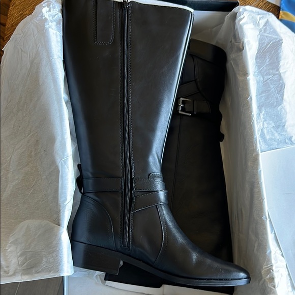 Rena Black Wide Calf Boots - Picture 3 of 3